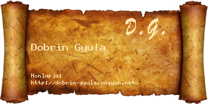 Dobrin Gyula névjegykártya