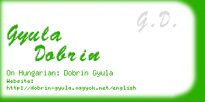 gyula dobrin business card